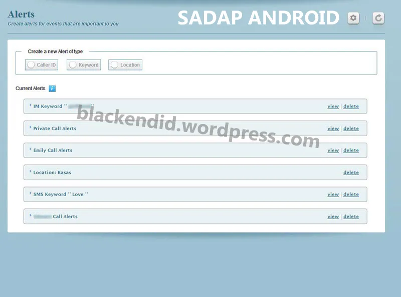 Alerts aplikasi sadap