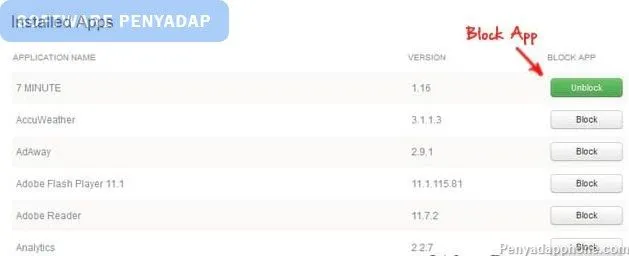blokir aplikasi hp