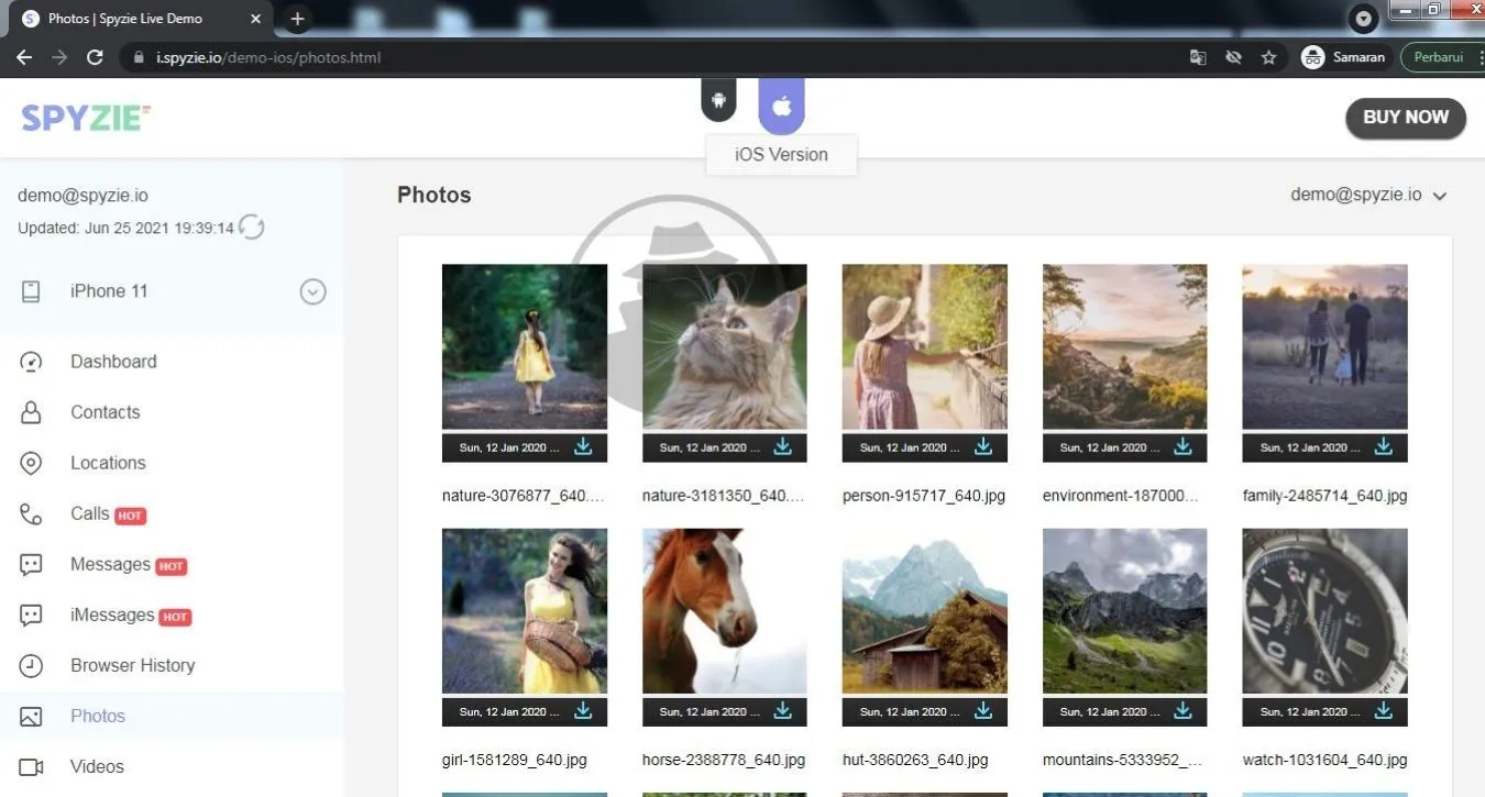 Sadap File Lewat Folder Manager, SpyZie.io demo