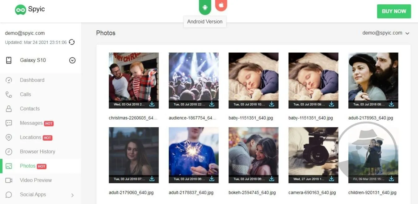 Sadap File Manager, Spyic Demo