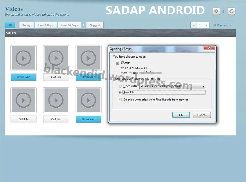 Ambil file video dari hp secara jarak jauh