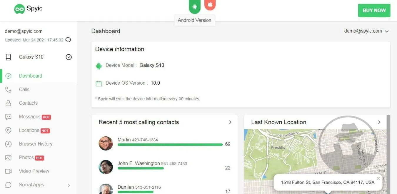 Aplikasi Sadap iPhone & Android, Spyic Demo