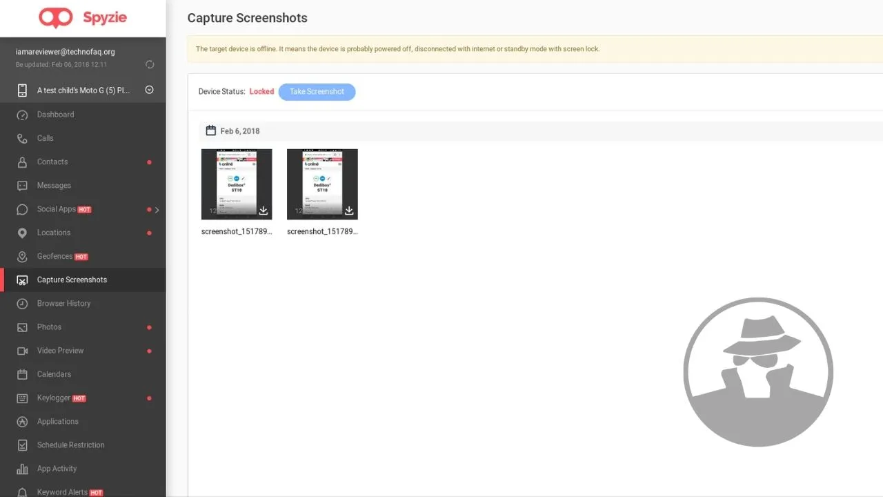 Remote kamera dengan SPYZIE