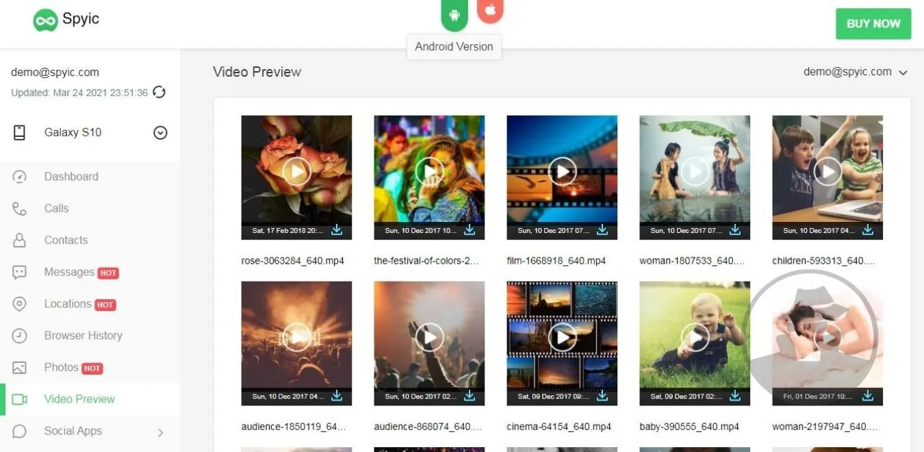 Sadap File Galeri Jarak Jauh, Spyic Demo